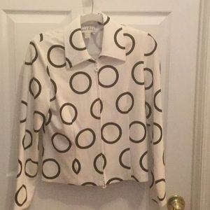 Joseph Ribkoff Jacket, White with Black circles.